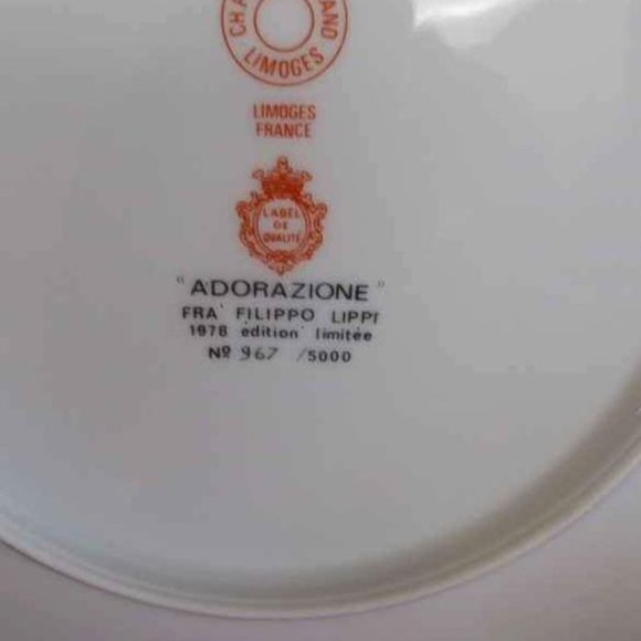 MADONNA & CHILD PLATE BY FRA FILLIPPO LIPPI 1978 LIMITED EDITION #967/5000 - Picture 5 of 5